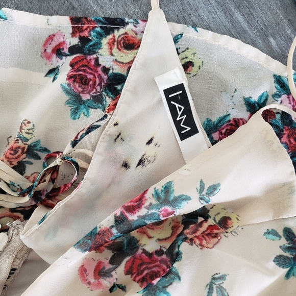 Beige Floral 1AM Babydoll Flowy Mini - Picture 4 of 4